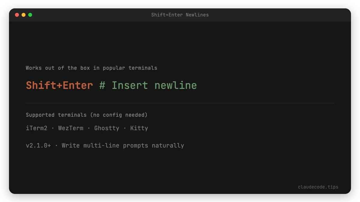 Shift+Enter Newlines