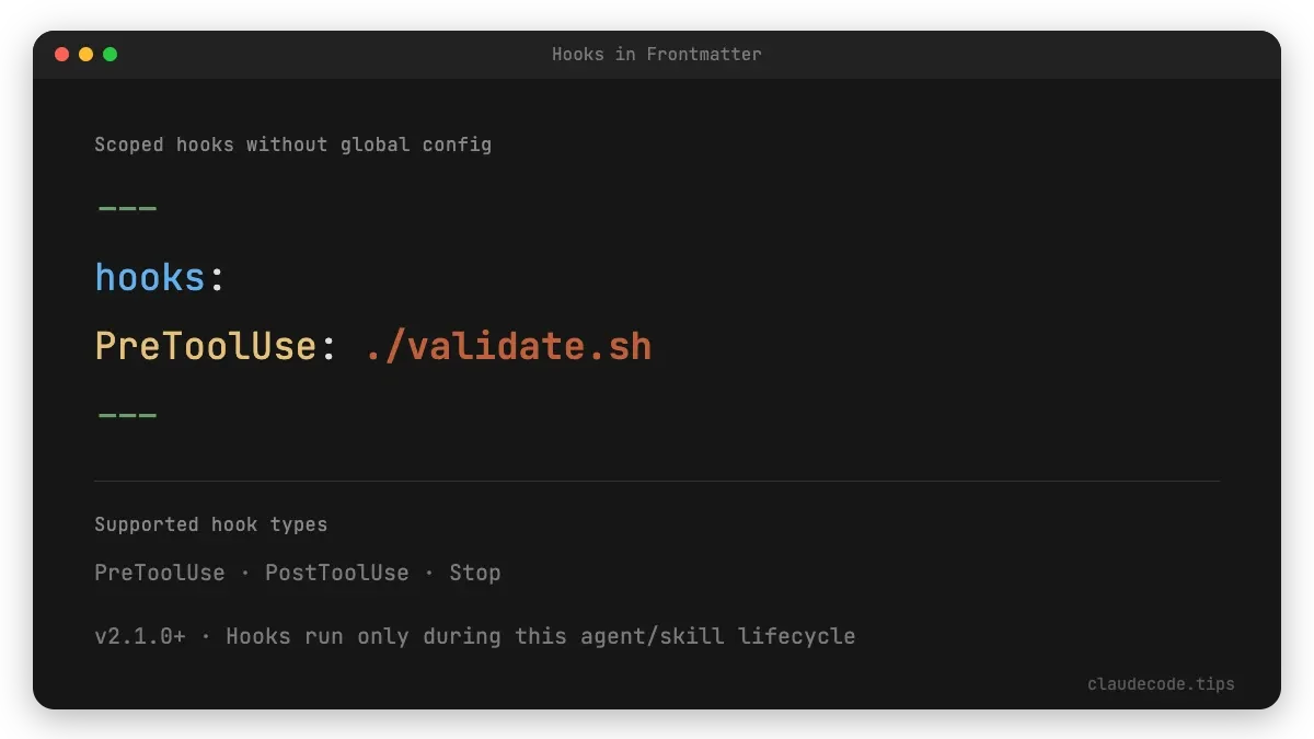 Hooks in Frontmatter