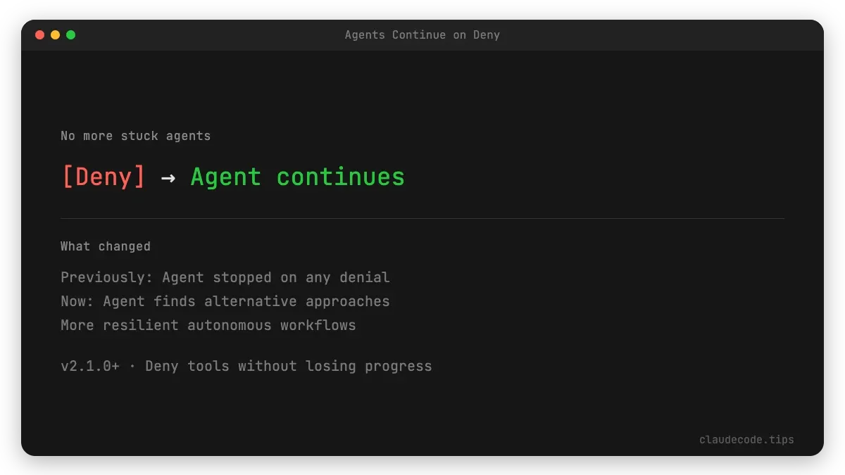 Agents Continue on Deny