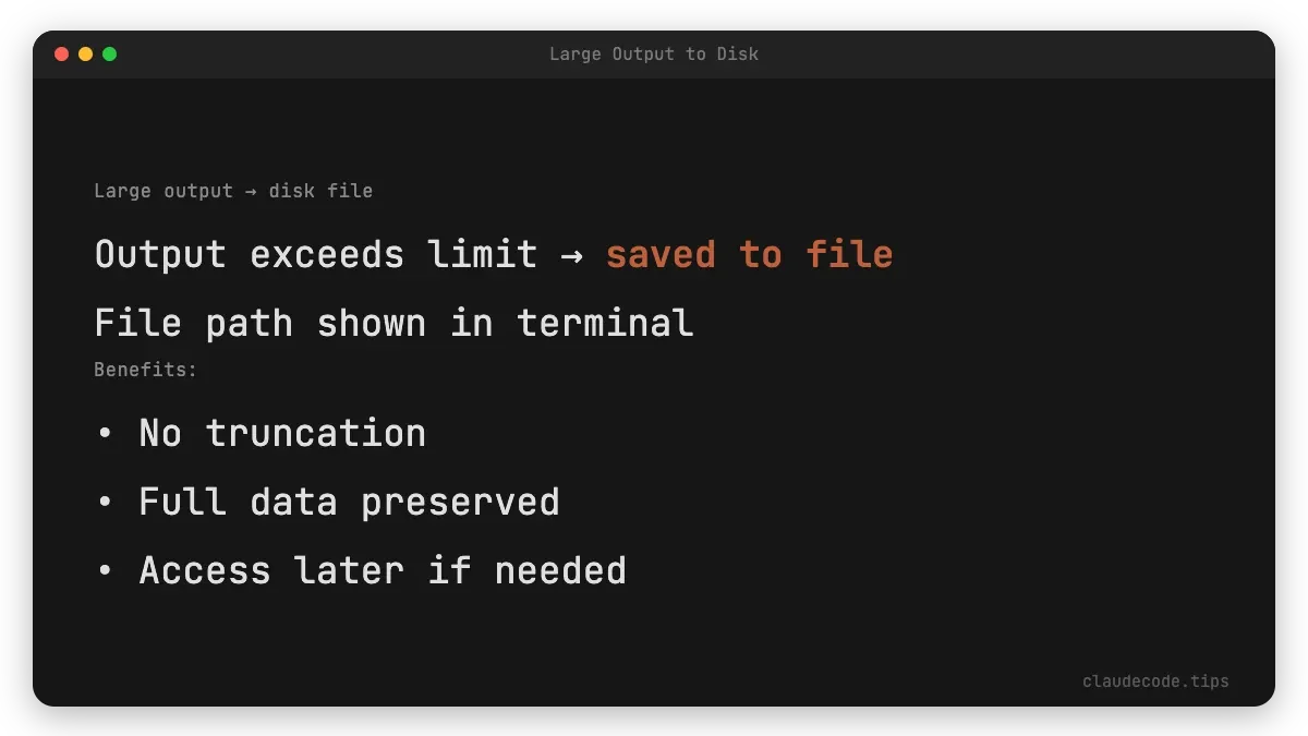 Large Output to Disk